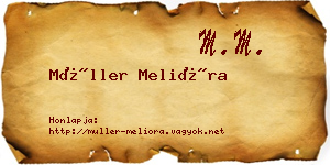 Müller Melióra névjegykártya